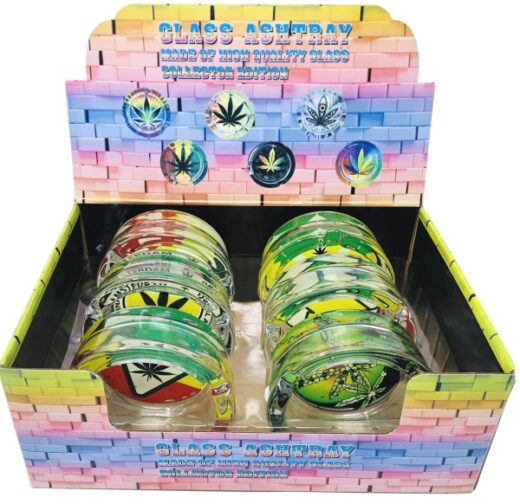 Rasta Leaf Glow In Dark Ashtray