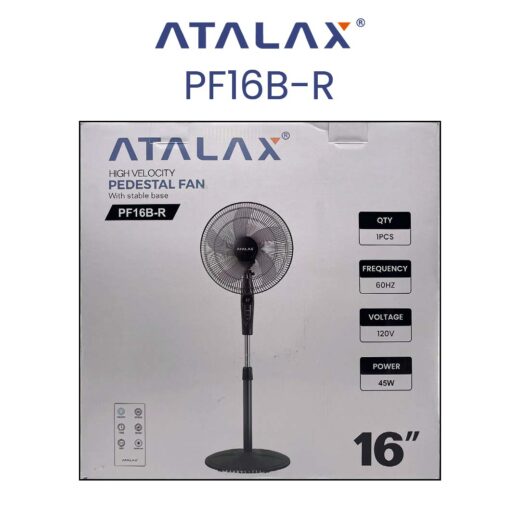 ATALAX - PF16B-R HIGH VELOCITY PEDESTAL FAN - 16 INCHES