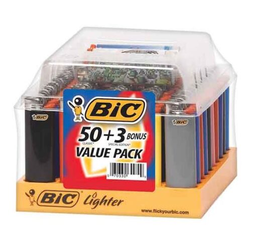 BIC LIGHTERS - 50CT DISPLAY (+3 BONUS)