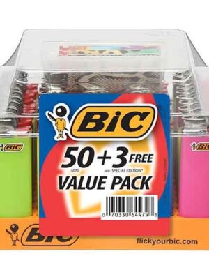 BIC MINI LIGHTERS - 50CT DISPLAY (+3 BONUS)
