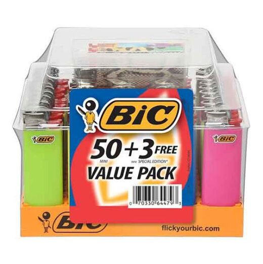 BIC MINI LIGHTERS - 50CT DISPLAY (+3 BONUS)