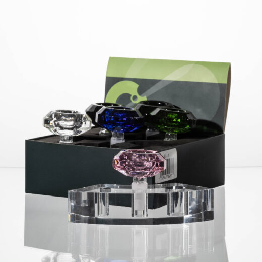 HILLSIDE GLASS - BX-4 COLORED BOWLS - 6CT DISPLAY