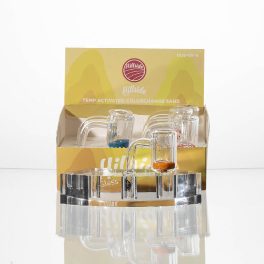 HILLSIDE GLASS - 90-14MM MALE COLOR CHANGING SAND BANGERS - 6CT DISPLAY