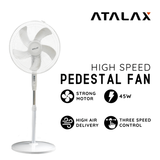 ATALAX - PF16W-E HIGH VELOCITY PEDESTAL FAN - 16 INCHES