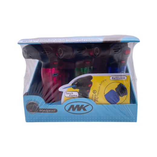 MK - JET TORCH REFILLABLE - ASSORTED - 9CT