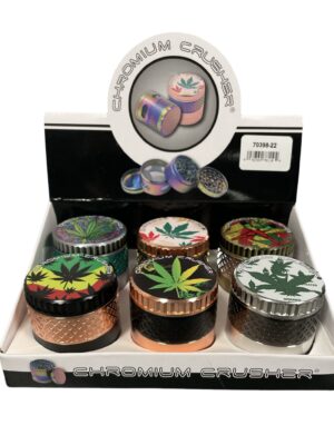 CHROMIUM CRUSHER GRINDER - LEAF DESIGN