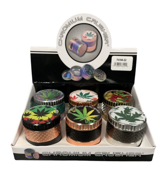 CHROMIUM CRUSHER GRINDER - LEAF DESIGN
