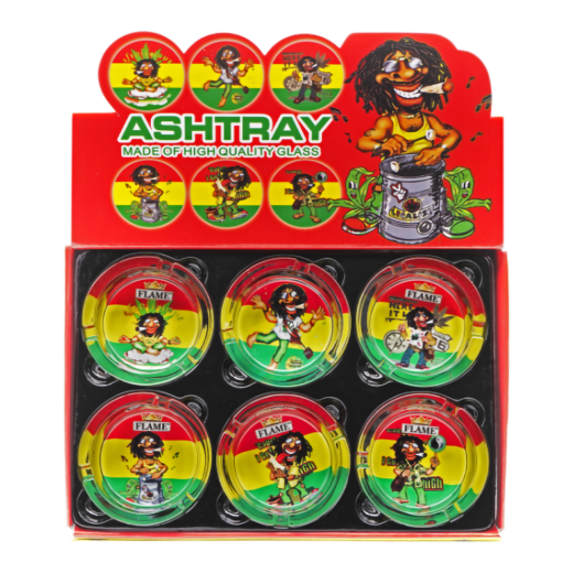RASTA MAN SMALL GLASS ASHTRAY
