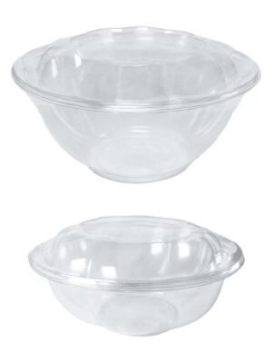 CLEAR PLASTIC SALAD BOWL WITH LID