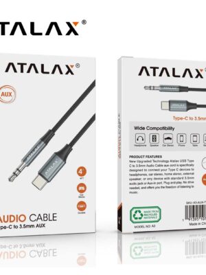 ATALAX A3 AUXILIAR CABLE TYPE-C TO 3.5 MM